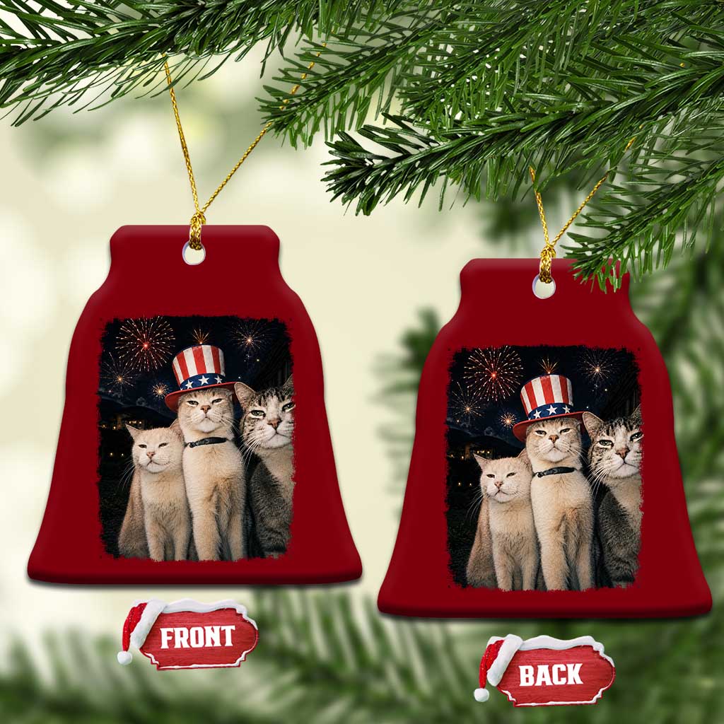 Patriotic Smoking Cat Ceramic Ornament Funny American Cat Lover 4th of July TS14 Print Your Wear