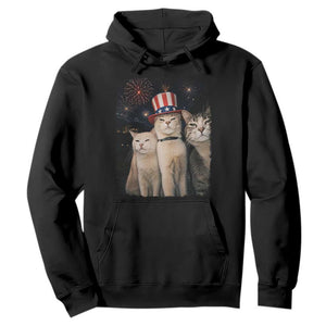 Patriotic Smoking Cat Hoodie Funny American Cat Lover 4th of July