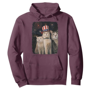 Patriotic Smoking Cat Hoodie Funny American Cat Lover 4th of July