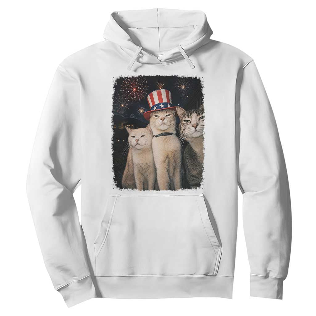 Patriotic Smoking Cat Hoodie Funny American Cat Lover 4th of July
