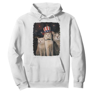 Patriotic Smoking Cat Hoodie Funny American Cat Lover 4th of July