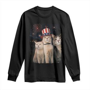 Patriotic Smoking Cat Long Sleeve Shirt Funny American Cat Lover 4th of July