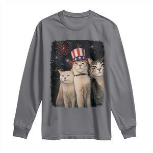 Patriotic Smoking Cat Long Sleeve Shirt Funny American Cat Lover 4th of July