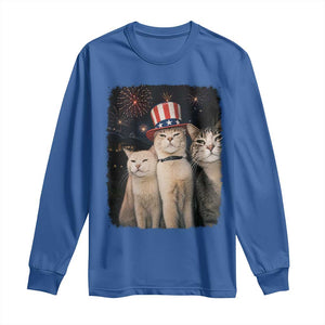 Patriotic Smoking Cat Long Sleeve Shirt Funny American Cat Lover 4th of July