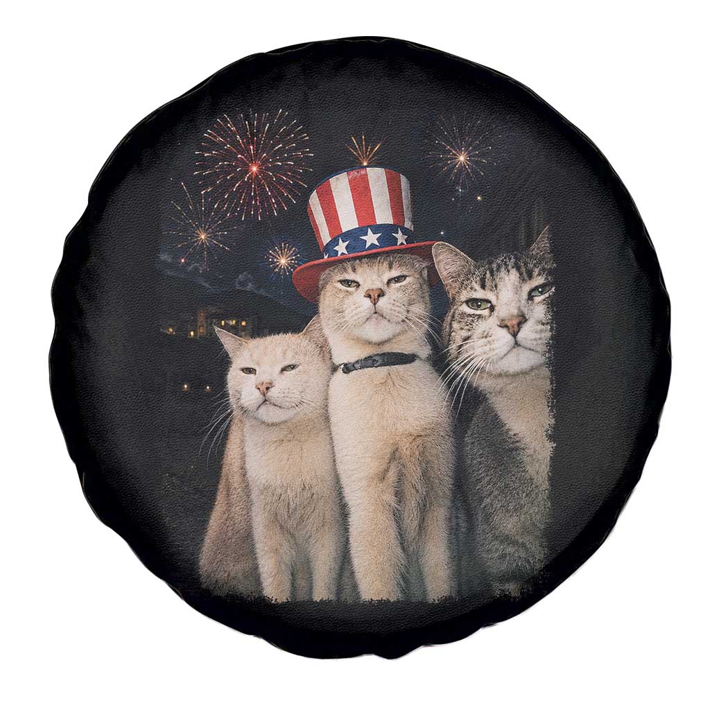 Patriotic Smoking Cat Spare Tire Cover Funny American Cat Lover 4th of July