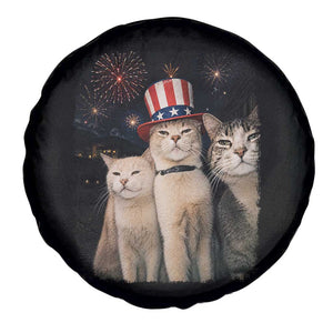 Patriotic Smoking Cat Spare Tire Cover Funny American Cat Lover 4th of July