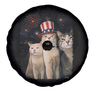 Patriotic Smoking Cat Spare Tire Cover Funny American Cat Lover 4th of July