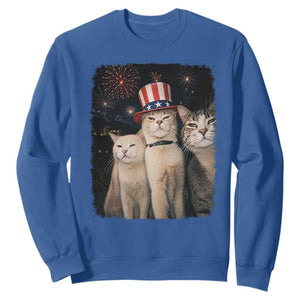 Patriotic Smoking Cat Sweatshirt Funny American Cat Lover 4th of July