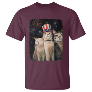 Patriotic Smoking Cat T Shirt Funny American Cat Lover 4th of July