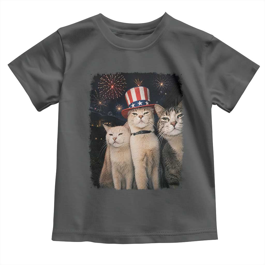 Patriotic Smoking Cat Toddler T Shirt Funny American Cat Lover 4th of July