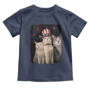 Patriotic Smoking Cat Toddler T Shirt Funny American Cat Lover 4th of July