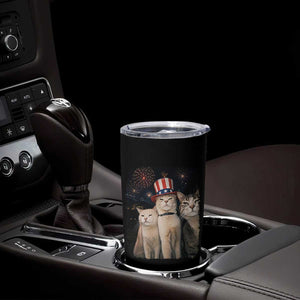 Patriotic Smoking Cat Tumbler Cup Funny American Cat Lover 4th of July