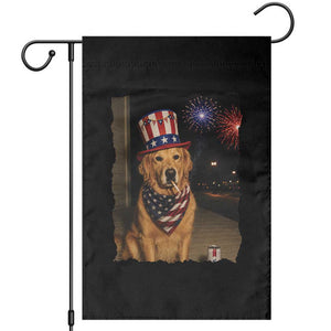 Patriotic Smoking Golden Retriever Garden Flag Funny Dog Lover Dad 4th Of July TS14 Black Print Your Wear