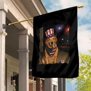 Patriotic Smoking Golden Retriever Garden Flag Funny Dog Lover Dad 4th Of July TS14 Print Your Wear