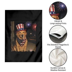 Patriotic Smoking Golden Retriever Garden Flag Funny Dog Lover Dad 4th Of July TS14 Print Your Wear
