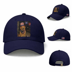 Patriotic Smoking Golden Retriever Baseball Cap Funny Dog Lover Dad 4th Of July