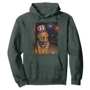Patriotic Smoking Golden Retriever Hoodie Funny Dog Lover Dad 4th Of July