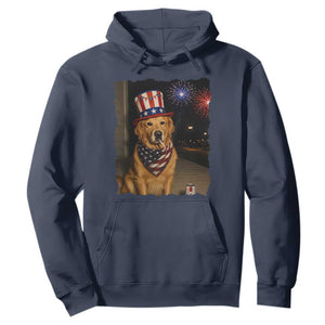 Patriotic Smoking Golden Retriever Hoodie Funny Dog Lover Dad 4th Of July
