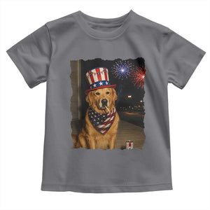 Patriotic Smoking Golden Retriever Toddler T Shirt Funny Dog Lover Dad 4th Of July