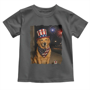 Patriotic Smoking Golden Retriever Toddler T Shirt Funny Dog Lover Dad 4th Of July