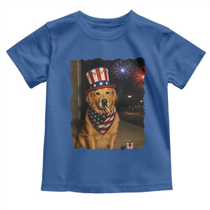 Patriotic Smoking Golden Retriever Toddler T Shirt Funny Dog Lover Dad 4th Of July