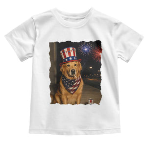 Patriotic Smoking Golden Retriever Toddler T Shirt Funny Dog Lover Dad 4th Of July