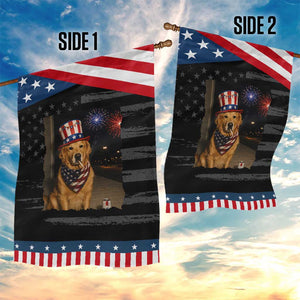 Smoking Golden Retriever Patriotic Garden Flag Funny Dog Lover Dad 4th Of July TS14 Print Your Wear