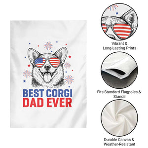 Best Corgi Dad Ever Garden Flag Funny Dog Lover Dad 4th Of July