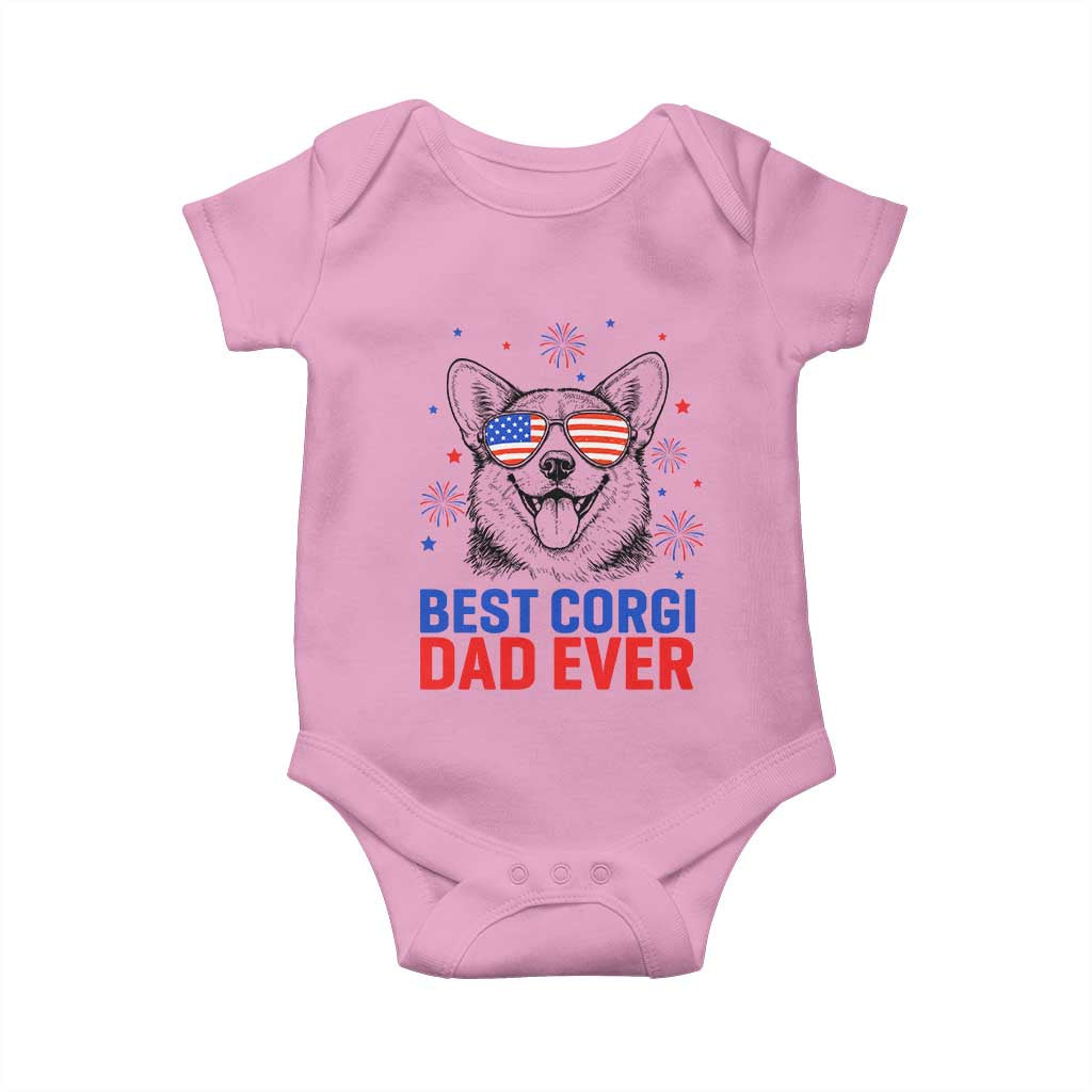 Best Corgi Dad Ever Baby Onesie Funny Dog Lover Dad 4th Of July