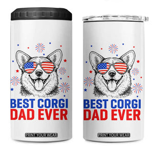 Best Corgi Dad Ever 4 in 1 Can Cooler Tumbler Funny Dog Lover Dad 4th Of July TS14 One Size: 16 oz White Print Your Wear