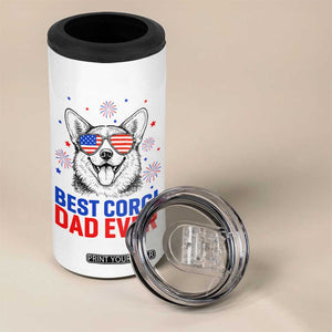 Best Corgi Dad Ever 4 in 1 Can Cooler Tumbler Funny Dog Lover Dad 4th Of July TS14 Print Your Wear