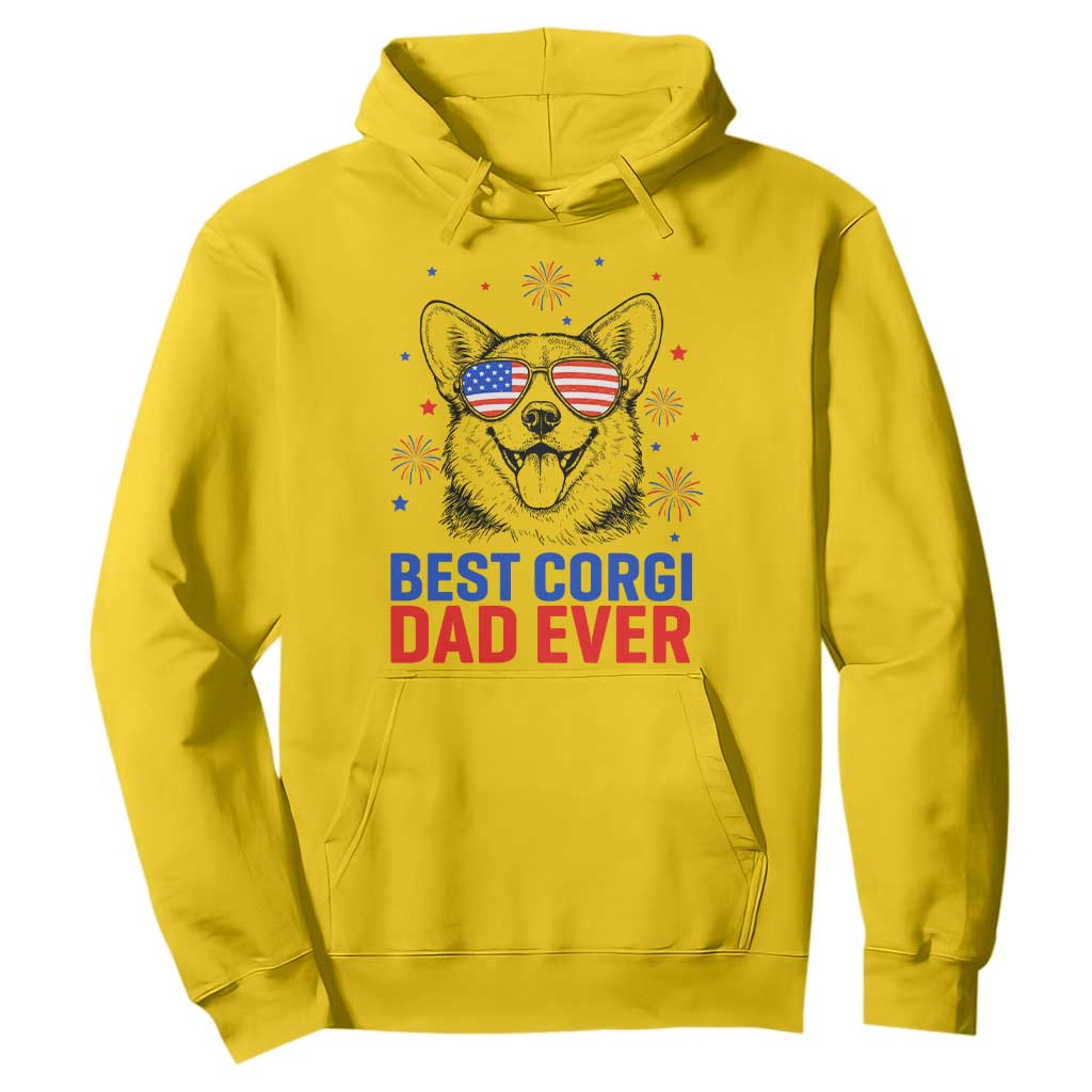 Best Corgi Dad Ever Hoodie Funny Dog Lover Dad 4th Of July