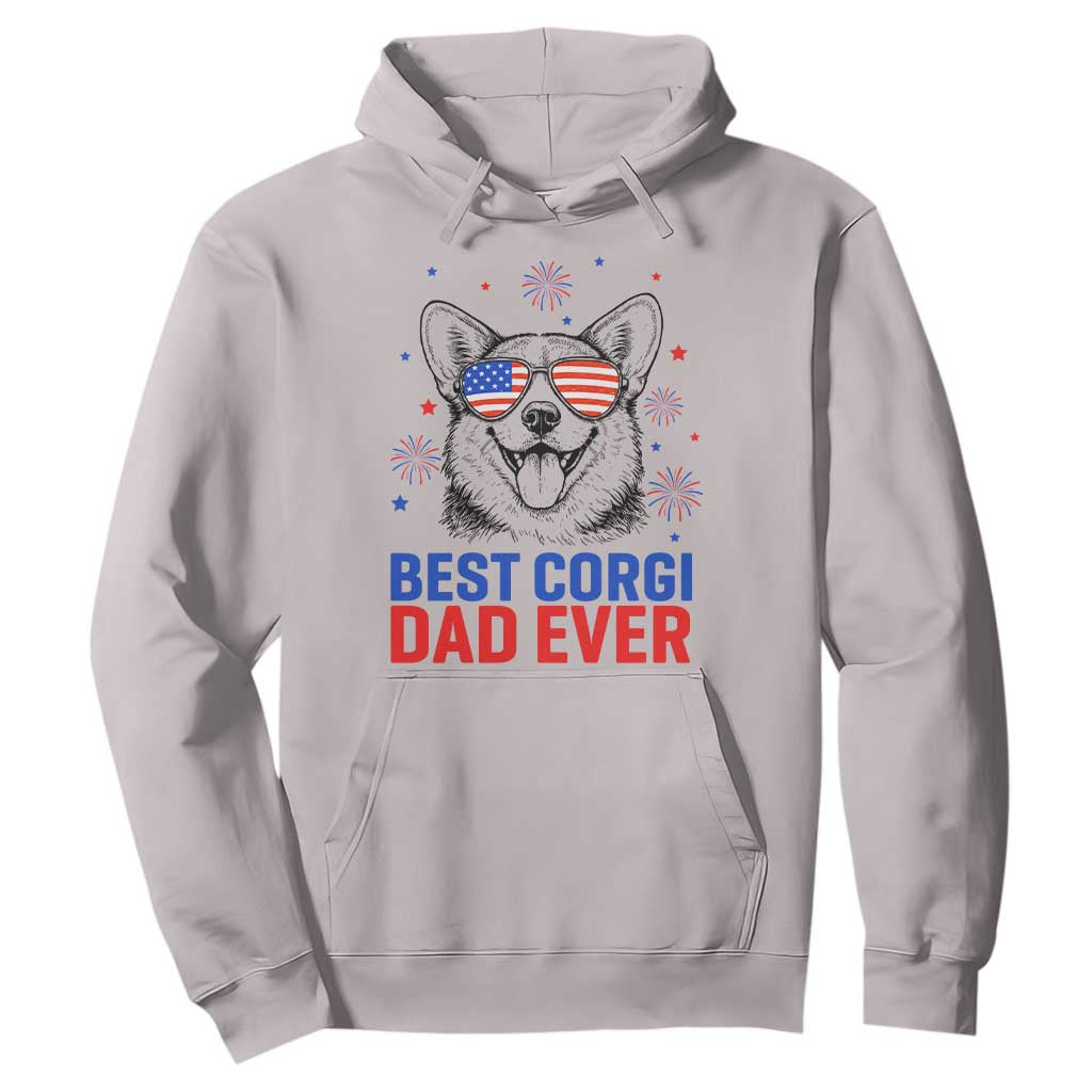 Best Corgi Dad Ever Hoodie Funny Dog Lover Dad 4th Of July