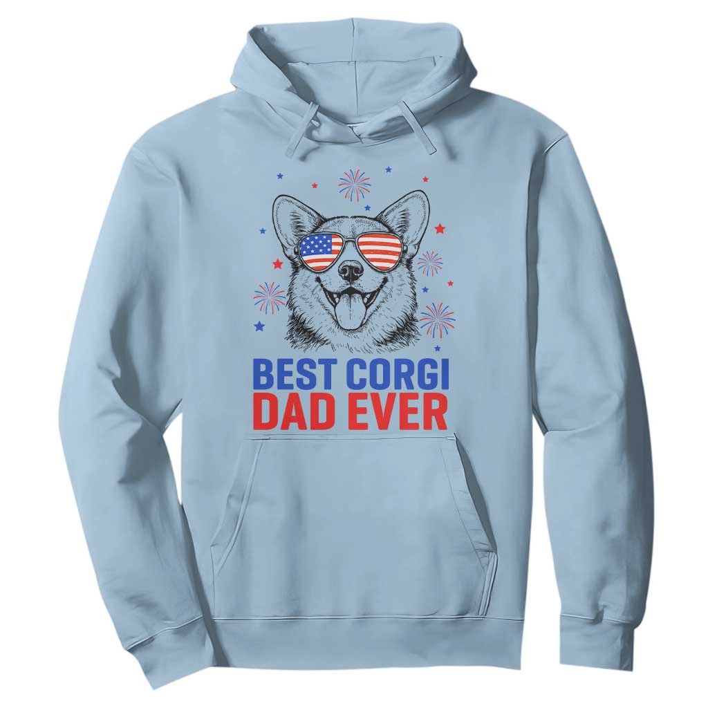 Best Corgi Dad Ever Hoodie Funny Dog Lover Dad 4th Of July