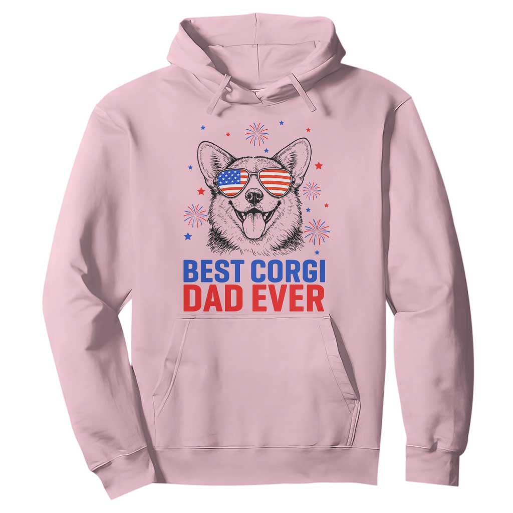 Best Corgi Dad Ever Hoodie Funny Dog Lover Dad 4th Of July