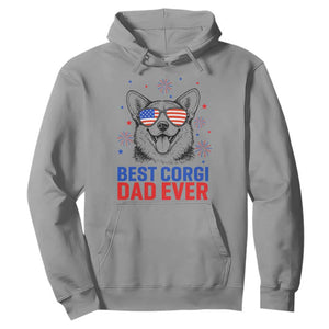 Best Corgi Dad Ever Hoodie Funny Dog Lover Dad 4th Of July