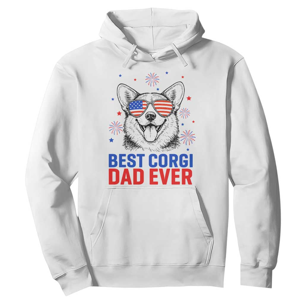 Best Corgi Dad Ever Hoodie Funny Dog Lover Dad 4th Of July