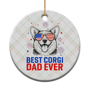 Best Corgi Dad Ever Ceramic Ornament Funny Dog Lover Dad 4th Of July TS14 1pc Christmas Plaid Print Your Wear