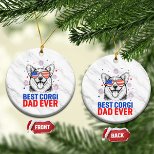 Best Corgi Dad Ever Ceramic Ornament Funny Dog Lover Dad 4th Of July TS14 1pc White Marble Print Your Wear