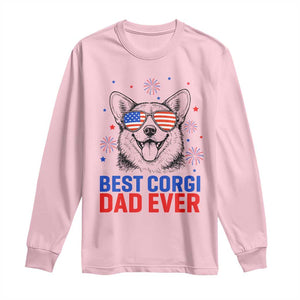 Best Corgi Dad Ever Long Sleeve Shirt Funny Dog Lover Dad 4th Of July