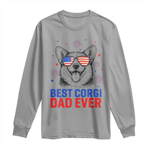 Best Corgi Dad Ever Long Sleeve Shirt Funny Dog Lover Dad 4th Of July