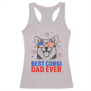 Best Corgi Dad Ever Racerback Tank Top Funny Dog Lover Dad 4th Of July