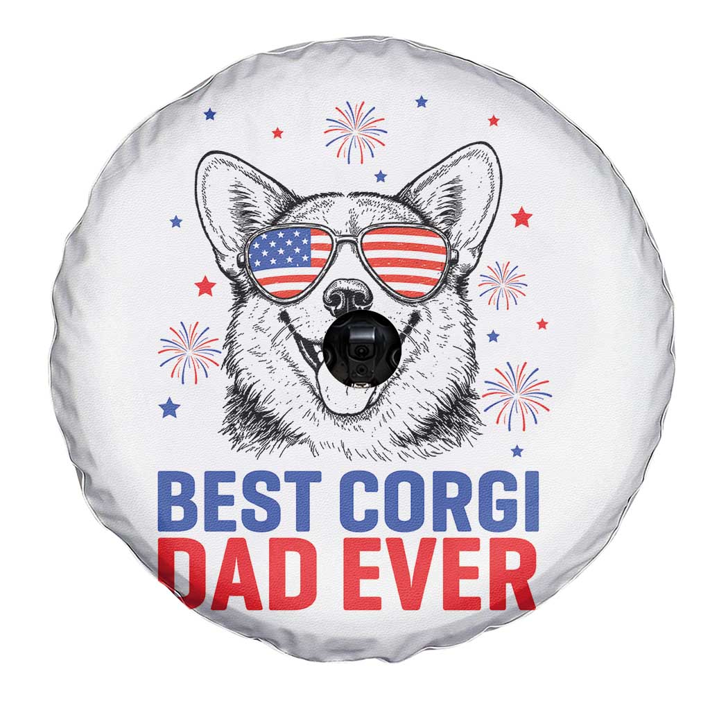 Best Corgi Dad Ever Spare Tire Cover Funny Dog Lover Dad 4th Of July