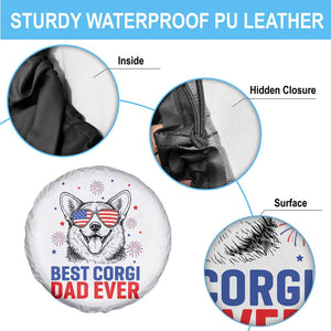 Best Corgi Dad Ever Spare Tire Cover Funny Dog Lover Dad 4th Of July