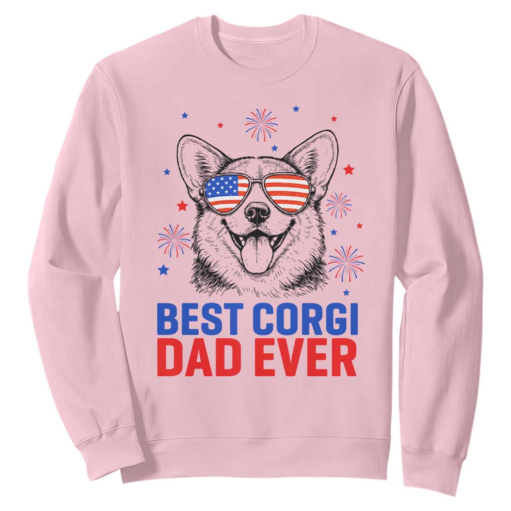 Best Corgi Dad Ever Sweatshirt Funny Dog Lover Dad 4th Of July