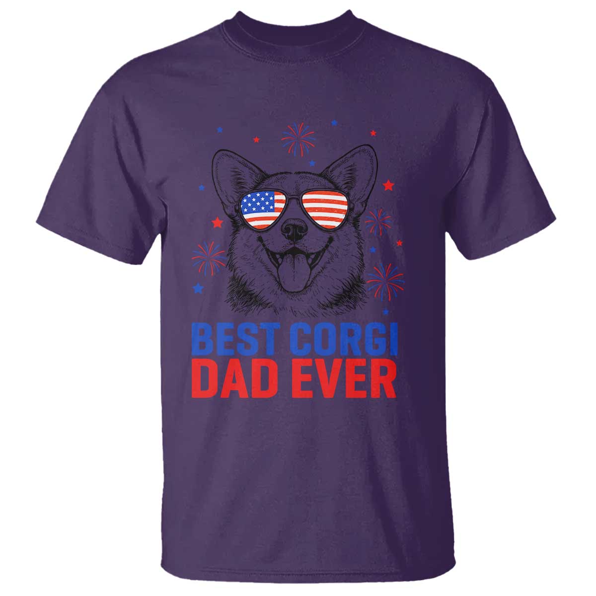 Best Corgi Dad Ever T Shirt Funny Dog Lover Dad 4th Of July