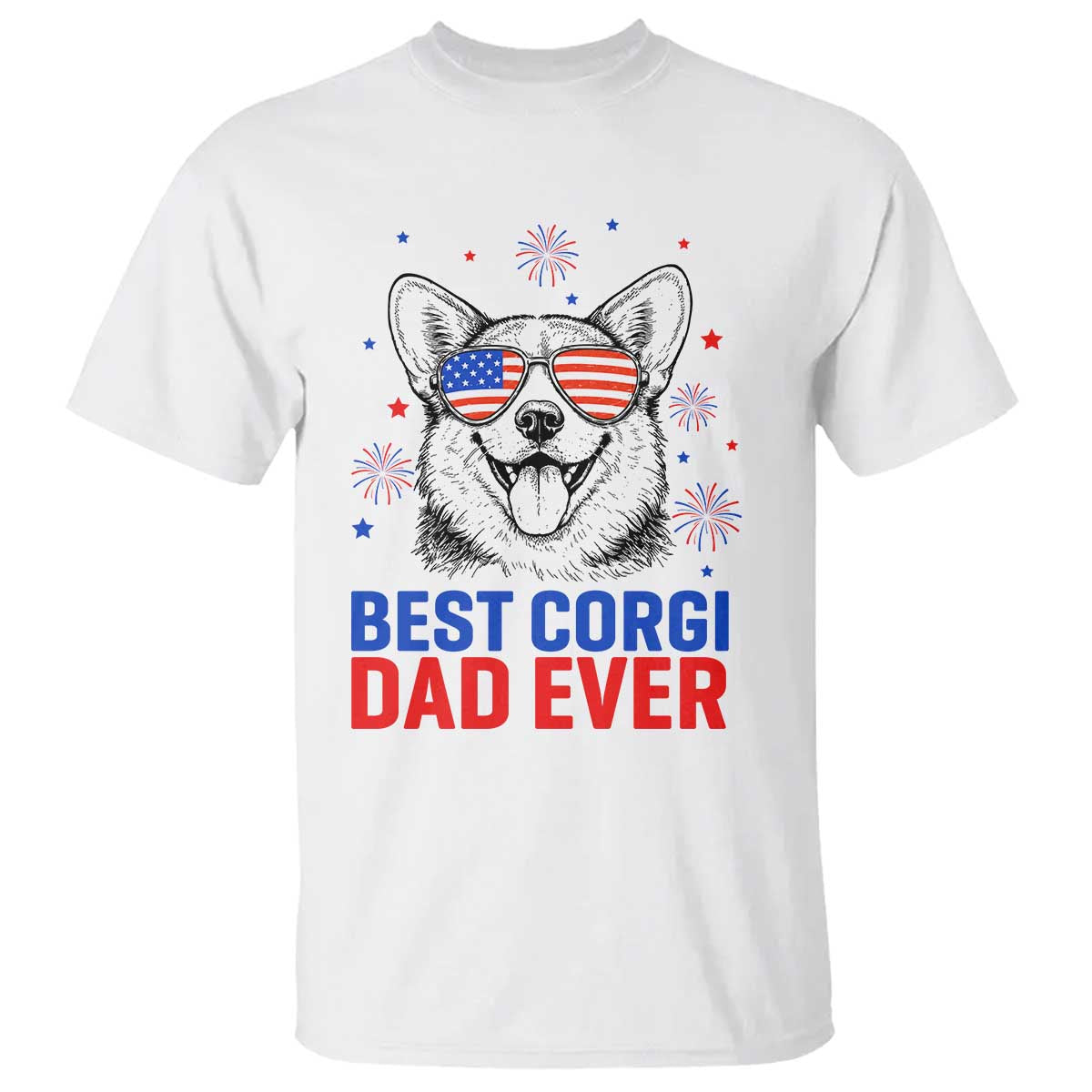 Best Corgi Dad Ever T Shirt Funny Dog Lover Dad 4th Of July