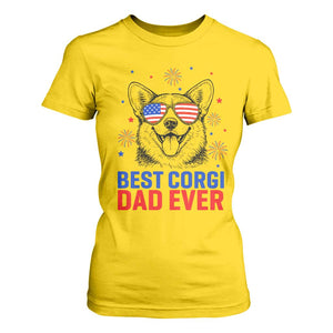 Best Corgi Dad Ever T Shirt For Women Funny Dog Lover Dad 4th Of July