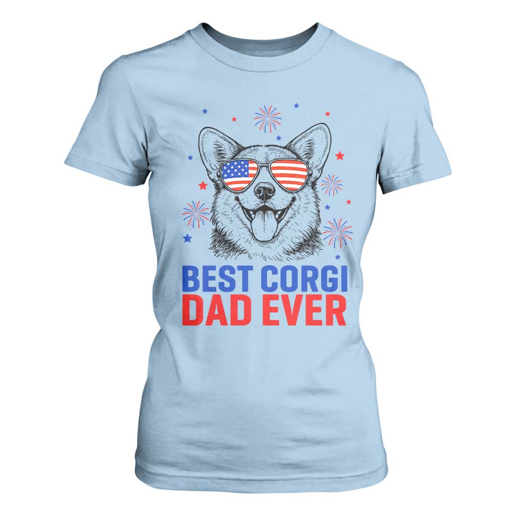 Best Corgi Dad Ever T Shirt For Women Funny Dog Lover Dad 4th Of July