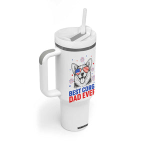 Best Corgi Dad Ever Tumbler With Handle Funny Dog Lover Dad 4th Of July